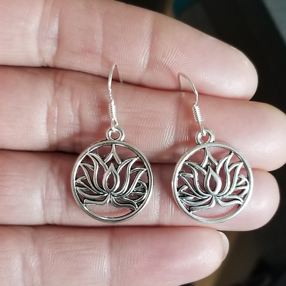 Beautiful lotus flower earrings